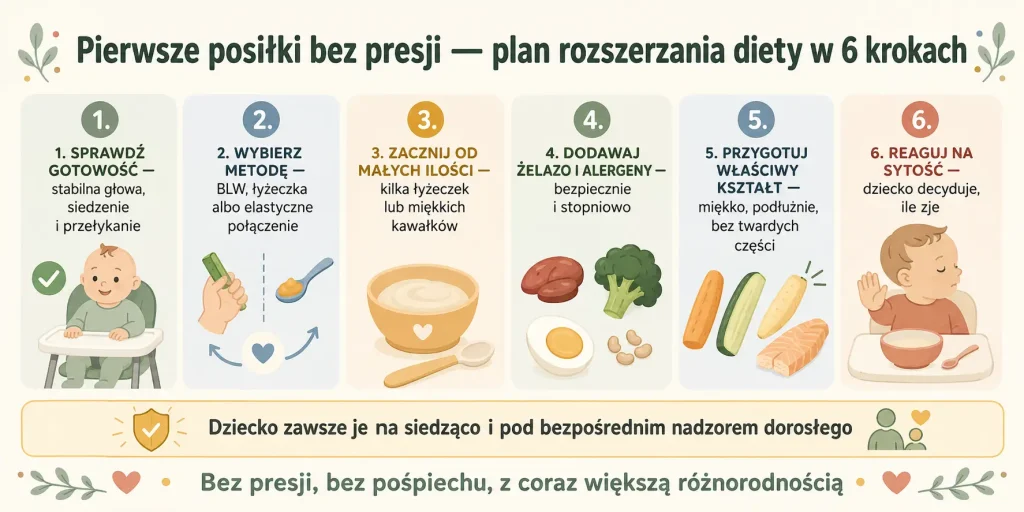 Pierwsze posiłki bez presji — plan rozszerzania diety w 6 krokach