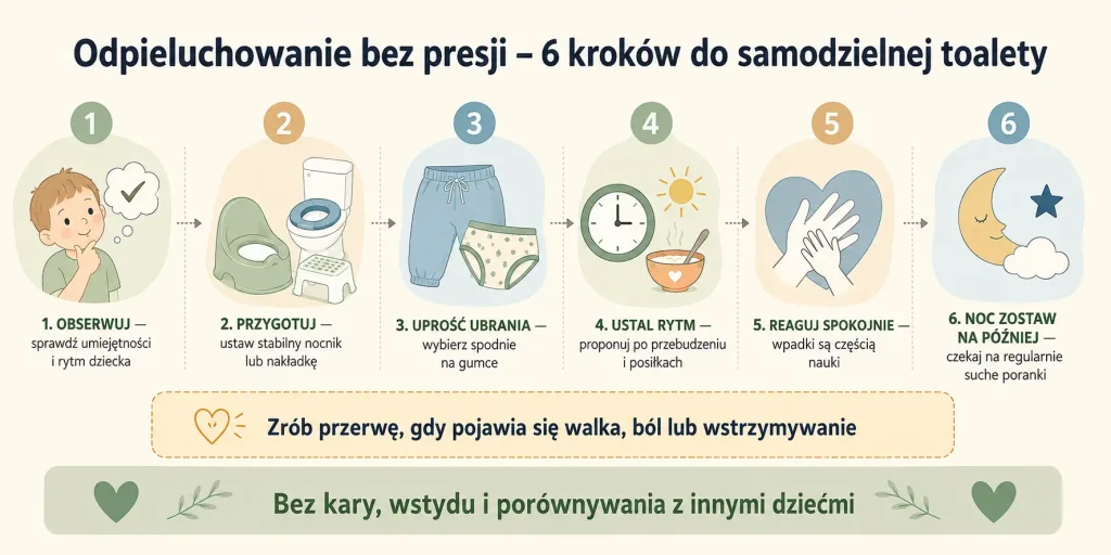 Odpieluchowanie bez presji – 6 kroków do samodzielnej toalety
