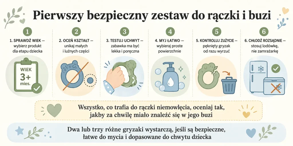 Wszystko, co trafia do rączki niemowlęcia, trzeba oceniać tak, jakby za chwilę miało znaleźć się w jego buzi