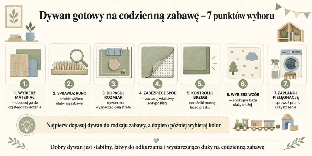 Najpierw dopasuj dywan do rodzaju zabawy, a dopiero później wybieraj kolor
