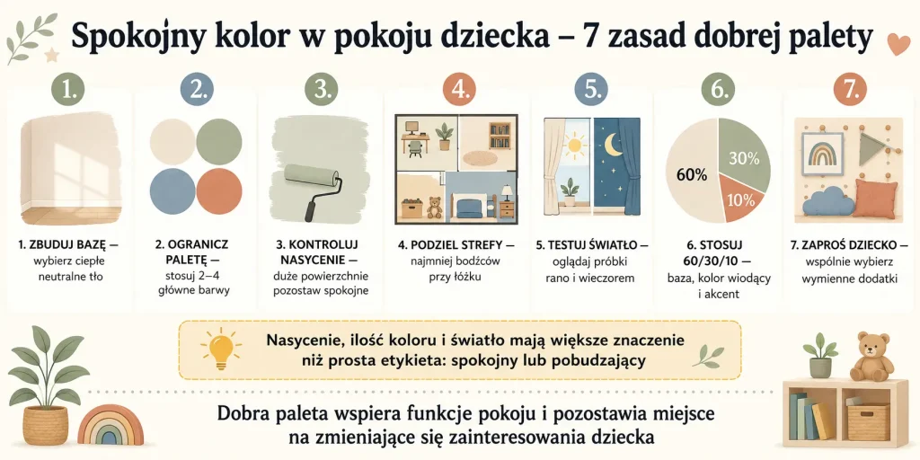 Spokojny kolor w pokoju dziecka – 7 zasad dobrej palety