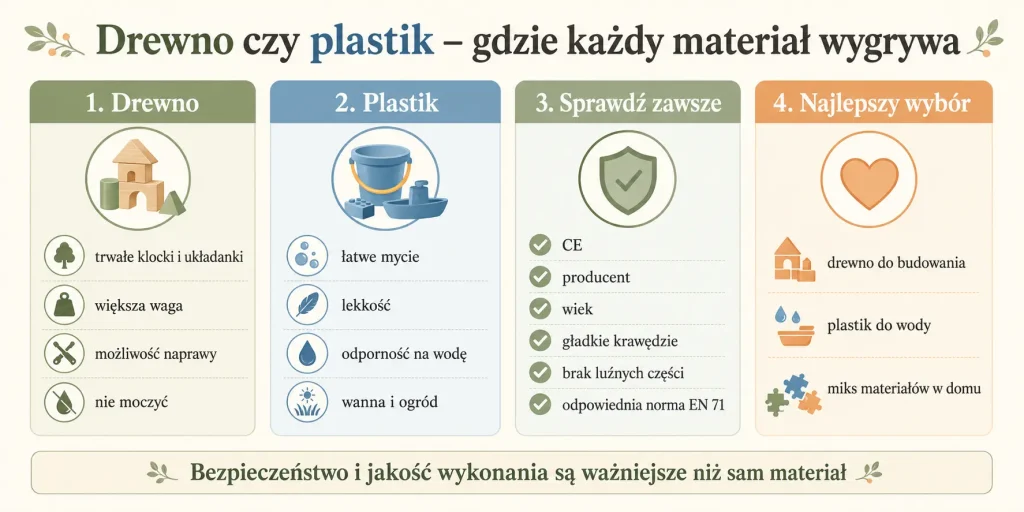 Osiem kryteriów porównania, najlepsze zastosowania obu materiałów, zasady higieny i kontrola bezpieczeństwa